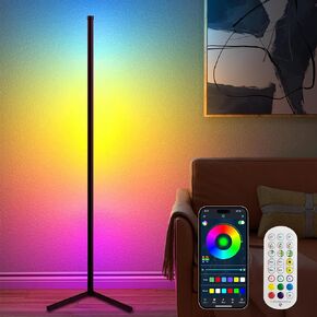 TJOY 2 pack Led Corner Floor Lamp, Smart RGB Floor Lamp with APP&Remote, 16 Million Colors Changing, Music sync, Modern corner led light for Bedroom Living Room and Gaming Room, Timing&Schedule