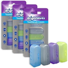Toothbrush Cover Protectors for Travel, Purse, Backpack, and Home. 4 Count (Pack of 3) [12 Covers Total]