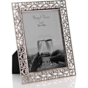 إطار صورة على شكل قلب مطلي بالفضة مقاس 5 × 7 بوصة in Kuwait