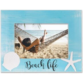 إطارات لورانس إطار صورة Beach Life مقاس 4x6 - تصميم صدفة، أزرق in Kuwait
