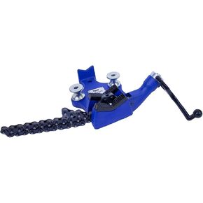 Yost Vises BC-6 Bench Chain Vise | 1/4 Inch to 6 Inch Pipe Clamp Capacity | Work Bench Vise | Heavy Duty Cast Iron Body and Durable Leg Chain | Blue