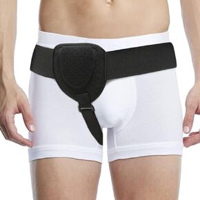 Hernia Belts for Men, Inguinal Hernia belt, Adjustable Groin Belt Fits Left or Right Side, Hernia Support Truss for Inguinal, 1 Removable Compression Pad, Black, 1Pack