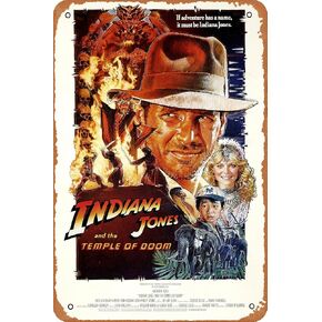 HTINSIGN Indiana Jones and The Temple of Doom Movie Poster Retro Metal Sign for Cafe Bar Pub Office Home Wall Decor Vintage Tin Sign Gift 12 X 8 inch in Saudi Arabia