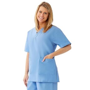 Medline AngelStat Women's V-Neck Tunic Scrub Tops, 2 Pockets, Peacock, Size 5XL
