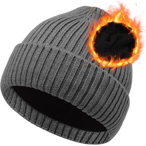 Oversize L/XL/XXL Beanie Hat for Big Heads - Unisex Merino Wool Cuff Beanie Winter Hat for Men and Women