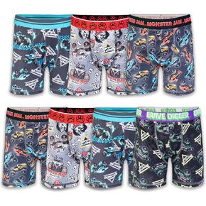 Monster Jam 4-PK Athletic Boxer Briefs with Grave Digger, El Toro Loco & more in 4, 6, 8, 10 & 12