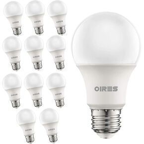 60W Equivalent LED Light Bulb 800 Lumens A19 Shape Bulbs 2700K Warm White Non-Dimmable UL Listed 9 Watt E26 Base Suitable for use in Enclosed Fixtures & Damp Locations - 6 Pack