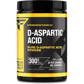 Primaforce D-Aspartic Acid 300 Grams (100 Servings), Unflavored, Vegetarian, Non-GMO