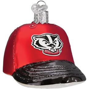 Old World Christmas University of Wisconsin Badgers Glass Blown Ornaments for Christmas Tree Beanie
