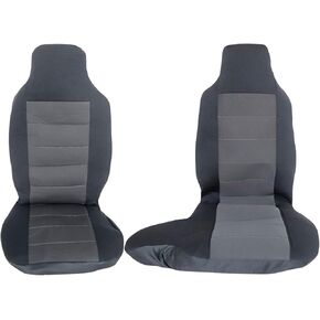 GXARTS 2Pcs Front 60/40 High Back Bench Seat Cover Black & Gray Compatible with Ford Ranger 2004 2005 2006 2007 2008 2009 2010 2011 2012 (Without Console Cover)