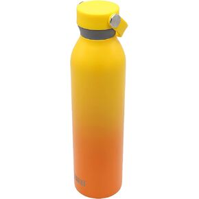 BUILT 24 fl oz Double-Walled Stainless Steel Standard Mouth Cascade Bottle, Threaded Handle Lid Spill-resistant Travel Cup with Rubber Grip Keep Drinks Cold Hot for Home Travel