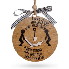Funny Best Friend Christmas Ornaments, Dark Humor Friendship Gifts, Naughty Christmas Ornaments for Besties, Unique Good Friend Gifts, Friend for Birthday