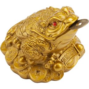 Feng Shui Money Frog, Lucky Money Toad Decorations,Ideal for Attracting Wealth(Brown Frog)