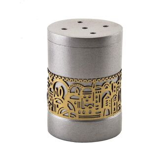 Yair Emanuel Jerusalem Salt Shaker Anodized Aluminum Holy Land Judaica Gift (Silver SAG-4)