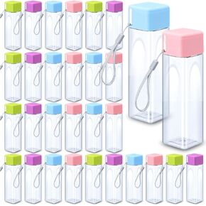 Nuogo 30 Pieces Water Bottle Bulk 17 oz Plastic Water Bottles Bulk Reusable Leak Proof Portable Drink Bottles Large Adults Reusable Large Water Bottles for Outdoor Fitness