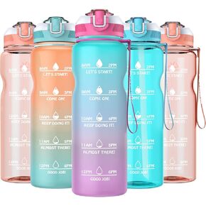 زجاجات مياه AKASO سعة 32 أونصة مع قلم تحديد الوقت التحفيزي وقش، مانعة للتسرب، قفل أمان، تريتان خالية من البيسفينول A، إبريق ماء للياقة البدنية والمكتب الرياضي in Kuwait