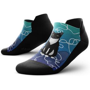 Outway Men's and Women's Ankle Socks, Moisture-Wicking Athletic Ankle Socks with Arch Support, Colorful Design