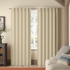 Magic Drapes Pinch Pleated Curtains Blackout Curtains for Living Room Bedroom Traverse Blackout Thermal Insulated Room Darkening Window Treatment Panels Set of 2 Cortinas W(26"+26") L54(Beige)