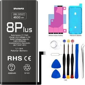 EFAITHFIX 4600mAh Upgraded Replacement Battery Compatible with iPhone X, High Capacity New 0 Cycle A+ Battery Replacement for iPhone 10, for Model A1865, A1901, A1902 with Complete Repair Tool Kit