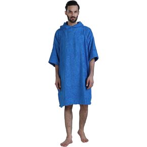 Allen & Mate Adult Changing Robe - Quick Dry 100% Terry Cotton Beach Poncho Towel with Hood & Pockets - Ideal for Men & Women