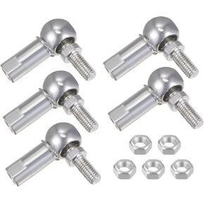 uxcell CS13 Angle Ball Joint, M8x1.25 Right-Hand Thread, Self-lubricating Carbon Steel Ball Socket End Fitting, 5pcs