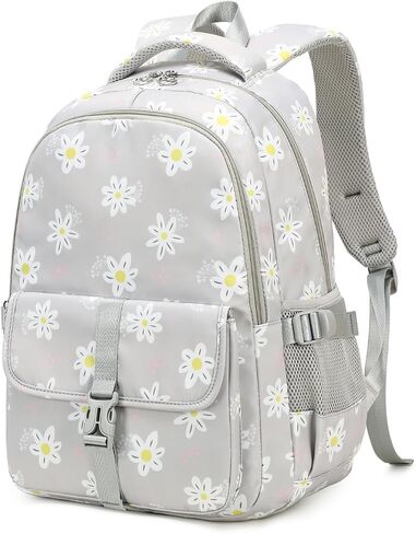 Girls Backpack Daisy Prints Backpack Cute Bookbag Elementary Middle Students Schoolbag,Black Casual Teens Backpack in Saudi Arabia