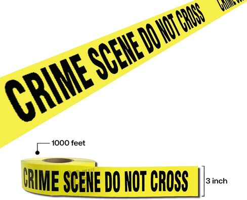 Crime Scene Do Not Cross Barricade Tape 2 Pack 3 inch X 1000 feet, Bright Yellow with a Bold Black Print, Danger/Hazardous Area, Ideal Use for Halloween Decorations, Party, Work-Site in Saudi Arabia