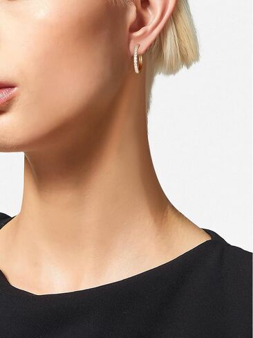 Moissanite Sparkle Hoop Earrings for Women, 20mm Small Hoops, Solid 925 Sterling Silver Rhodium Finish, Hypoallergenic Comfy Earrings in Saudi Arabia