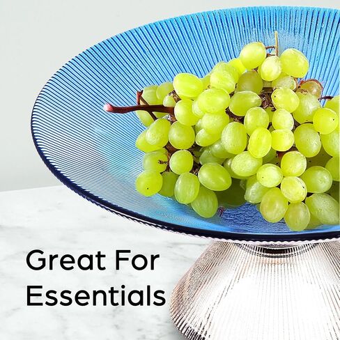 Glass Fruit Bowl - 10" Red Decorative Bowl - Decorative Bowls for Home Décor - Centerpiece Bowl for Entryway Table, Candy Dish, and Essentials Display - Glass Bowl Decorative - Footed Bowl in Saudi Arabia