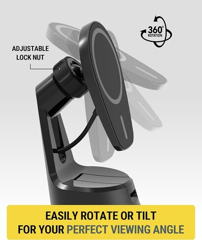 Scosche MPQ6DV-SP Magnetic Phone Holder for Car Dashboard/Vent, 20W Wireless Fast Car Charger Phone Stand, Hands Free Cell Phone Mount Compatible w/iPhone 15/14/13/12 Series and MagSafe Accessories in Saudi Arabia