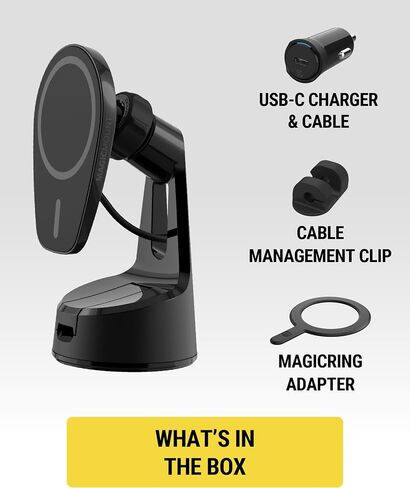 Scosche MPQ6DV-SP Magnetic Phone Holder for Car Dashboard/Vent, 20W Wireless Fast Car Charger Phone Stand, Hands Free Cell Phone Mount Compatible w/iPhone 15/14/13/12 Series and MagSafe Accessories in Saudi Arabia
