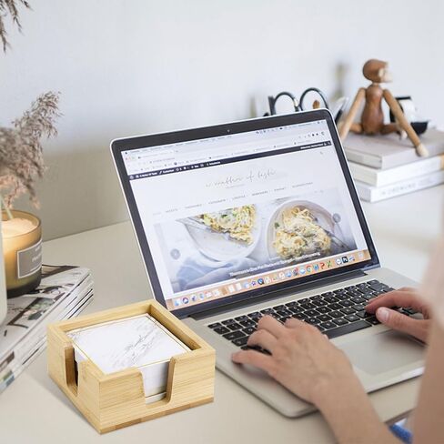 MultiBey Sticky Notes Memo Pad Holder Dispenser Original Wood Color Bamboo Desk Supplies Organizer Accessories for Office Home Schools in Saudi Arabia