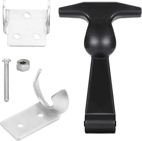 Mudder 4 Packs Elastic Stainless Steel Rubber Hood Catch Flexible T-handle Hasp Rubber Flexible Draw Latches with Brackets for Vehicle Engine, Hood in Kuwait