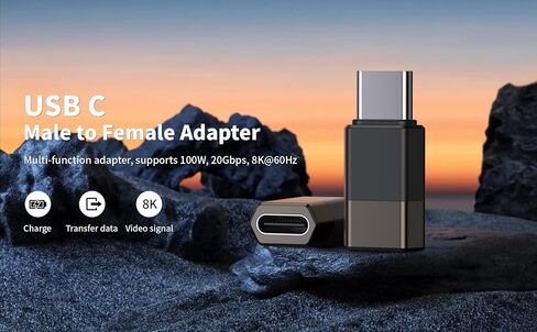 محول USB C 90 درجة (2 حزمة)، محول USB C بزاوية قائمة 100 وات، محول USB C ذكر إلى أنثى 40 جيجابت في الثانية يدعم Thunderbolt 4/3 لأجهزة الكمبيوتر المحمول/iPad/Steam Deck/Switch/PC/Type-C وما إلى ذلك. in Kuwait