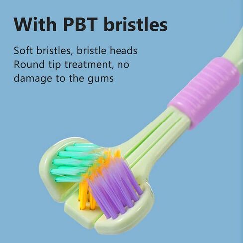 HEITIGN الصحة والجمال حزمة من 2 3 4 فرشاة أسنان ثلاثية الجوانب فرشاة أسنان ذات شعيرات ناعمة للبالغين على شكل حرف V فرشاة أسنان للتنظيف غير قابلة للانزلاق 24 * 16 * 4 سم (4 قطع) in Kuwait