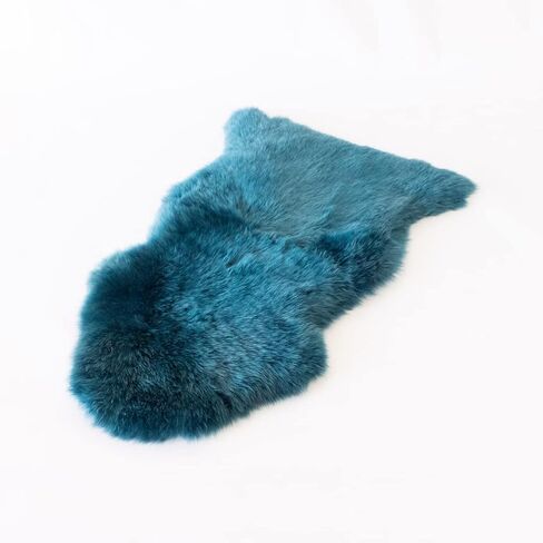 100% Genuine Long Wool Sheepskin Rug, Luxury New Zealand Sheepskin, Natural Silky Soft Lamb Skin, Thick & Fluffy, Long Runner for Bedroom & Living Area, 2x3 ft. (Black) in Saudi Arabia