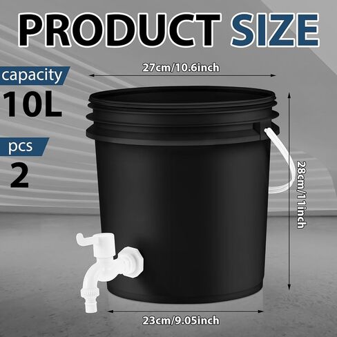2 Pcs 10.56 Qt Oil Drain Pan Oil Draining Container for Oil Change Automotive Oil Bucket with Lid Detachable Faucet Handle and Raw Material Tape for Motor Car in Saudi Arabia