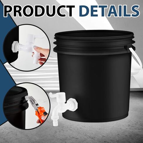 2 Pcs 10.56 Qt Oil Drain Pan Oil Draining Container for Oil Change Automotive Oil Bucket with Lid Detachable Faucet Handle and Raw Material Tape for Motor Car in Saudi Arabia
