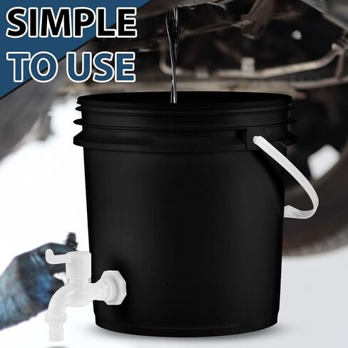 2 Pcs 10.56 Qt Oil Drain Pan Oil Draining Container for Oil Change Automotive Oil Bucket with Lid Detachable Faucet Handle and Raw Material Tape for Motor Car in Saudi Arabia