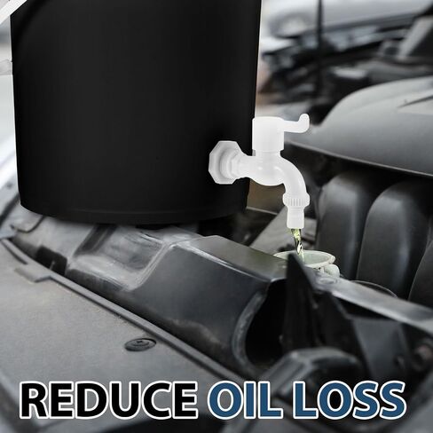 2 Pcs 10.56 Qt Oil Drain Pan Oil Draining Container for Oil Change Automotive Oil Bucket with Lid Detachable Faucet Handle and Raw Material Tape for Motor Car in Saudi Arabia