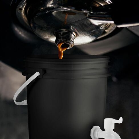 2 Pcs 10.56 Qt Oil Drain Pan Oil Draining Container for Oil Change Automotive Oil Bucket with Lid Detachable Faucet Handle and Raw Material Tape for Motor Car in Saudi Arabia