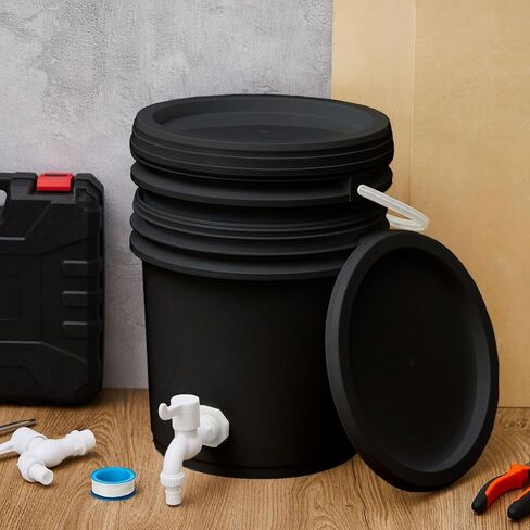 2 Pcs 10.56 Qt Oil Drain Pan Oil Draining Container for Oil Change Automotive Oil Bucket with Lid Detachable Faucet Handle and Raw Material Tape for Motor Car in Saudi Arabia