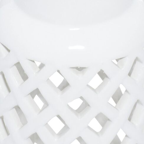 Deco 79 Ceramic Decorative Vase Centerpiece Vases with Cut Out Patterns, set of 2 Vases for Home Decoration 4" x 4" x 12", White in Saudi Arabia