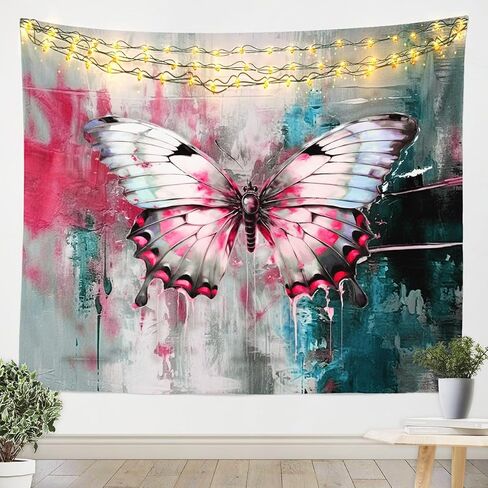 jejeloiu اليعسوب الجدار شنقا XLarge 70 "× 92" نسيج مجردة للأطفال بنين بنات الفن الحديث جدار بطانية رومانسية الأرجواني الأزرق جدار الفن غرفة نوم المفروشات in Kuwait