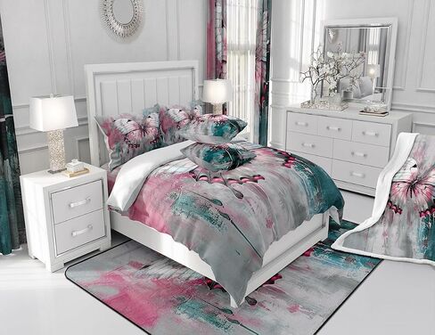 jejeloiu اليعسوب الجدار شنقا XLarge 70 "× 92" نسيج مجردة للأطفال بنين بنات الفن الحديث جدار بطانية رومانسية الأرجواني الأزرق جدار الفن غرفة نوم المفروشات in Kuwait