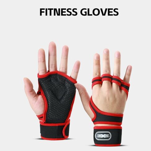 Sports New Ventilated Weight Lifting Workout Gloves with Built-in Wrist Wraps for Men and Women - Great for Gym Fitness, Cross Training, Hand Support & Weightlifting. in Saudi Arabia