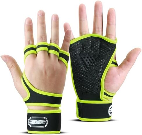 Sports New Ventilated Weight Lifting Workout Gloves with Built-in Wrist Wraps for Men and Women - Great for Gym Fitness, Cross Training, Hand Support & Weightlifting. in Saudi Arabia