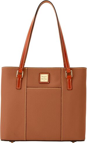 Dooney & Bourke Women's Small Lexington Tote in Pebble Grain Leather, Handbag with Long Leather Shoulder Straps, Black in Saudi Arabia