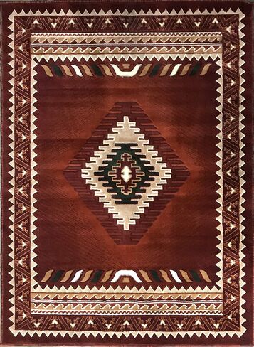 Kingdom Southwest Native American Runner Area Rug Blue & Brown Design D143 (2 Feet X 7 Feet) in Kuwait