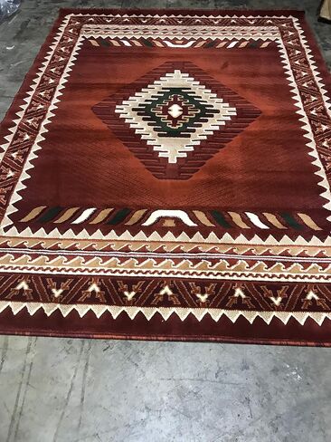 Kingdom Southwest Native American Runner Area Rug Blue & Brown Design D143 (2 Feet X 7 Feet) in Kuwait